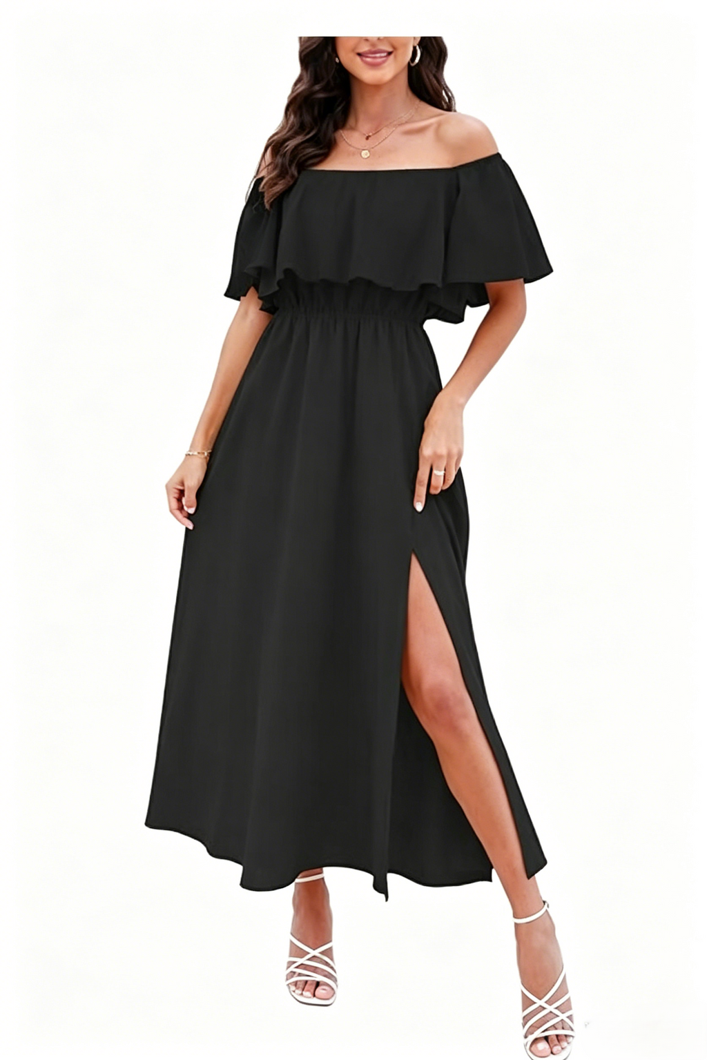 Women Ruffle Floral Maxi Summer Dress