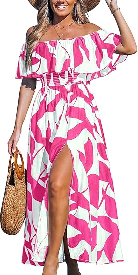 Women Ruffle Floral Maxi Summer Dress