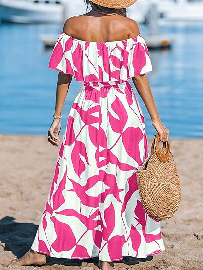Women Ruffle Floral Maxi Summer Dress